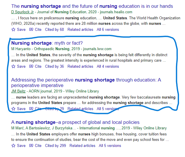 thesis statement nursing shortage